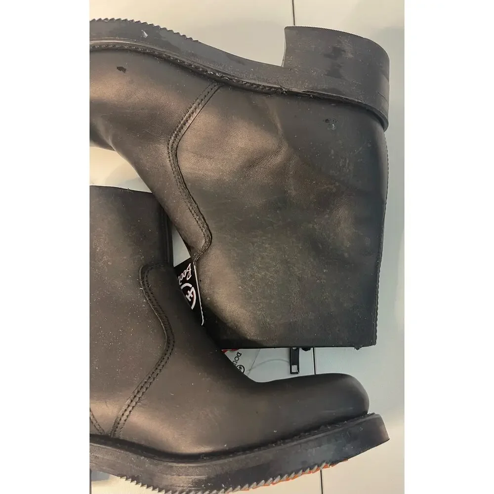 Men’s Double H Black Work Boot Poron Urethane Oil Resistant Size 7 (READ)